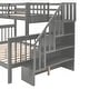 preview thumbnail 12 of 16, Contemporary Design Bunk Bed with Stairway and Guardrails, Safety Guaranteed, Maximized Storage Space, Grey