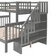 preview thumbnail 12 of 55, Twin over Full Bunk Bed with Drawer, Storage and Guard Rail, Gray