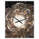 preview thumbnail 14 of 13, Designart 'Fractal Flower with Golden Rays' Oversized Floral Wall CLock