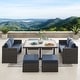 preview thumbnail 2 of 29, Corvus Martinka Aluminum 7-piece Wicker Outdoor Patio Dining Set
