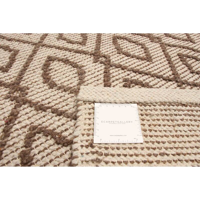 ECARPETGALLERY Braid weave Sienna Brown Wool Rug - 5'1 x 7'8