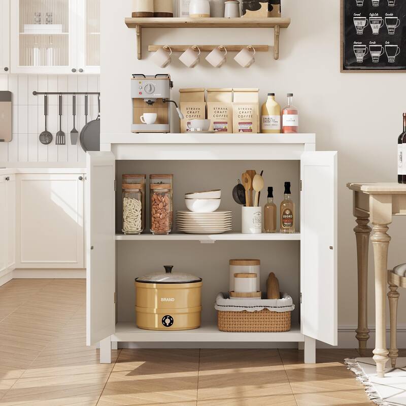 Sideboard Cabinet, 30.1INCH Buffets & Sideboard with Rattan Door