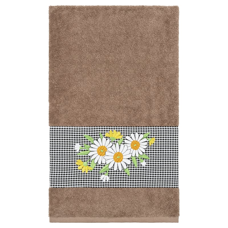 Authentic Hotel and Spa 100% Turkish Cotton Daisy 3PC Embellished Towel Set