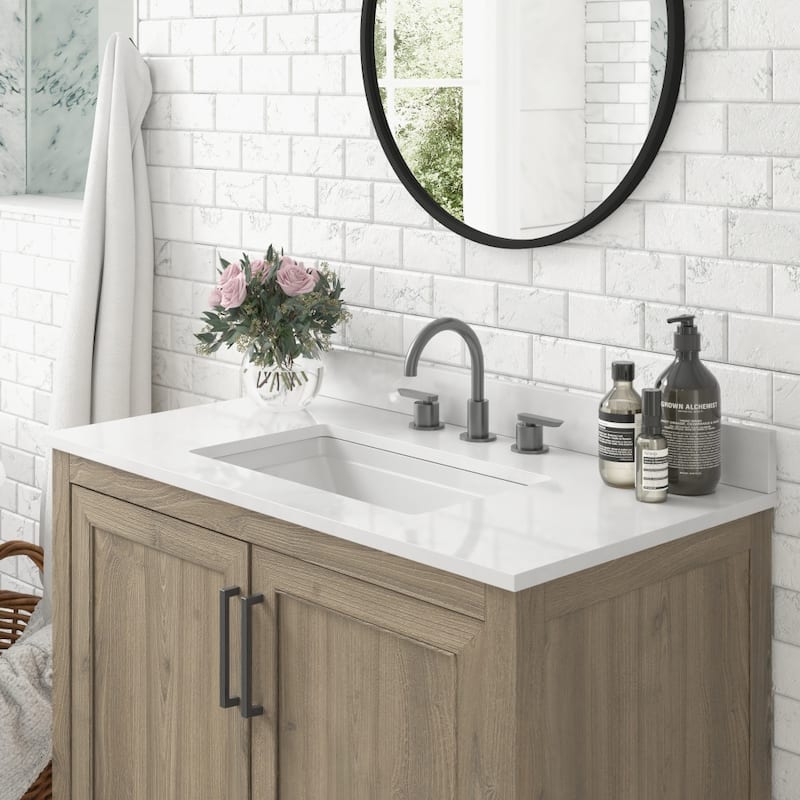 Bathroom Vanity with Undermount Sink and Open Storage Shelf