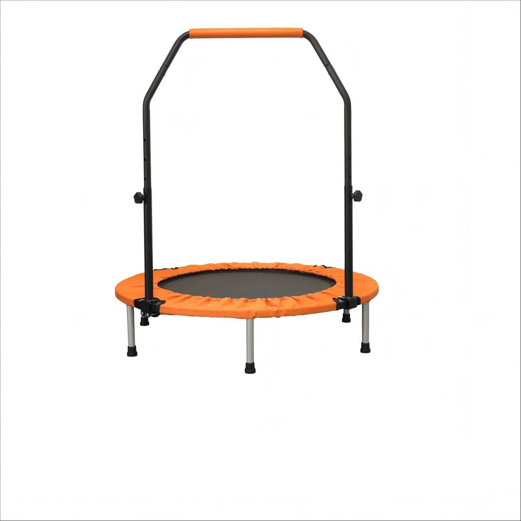 ZENOVA 40inch Mini Trampoline Foldable Exercise with Adjustable Foam Handle for Kids & Adults
