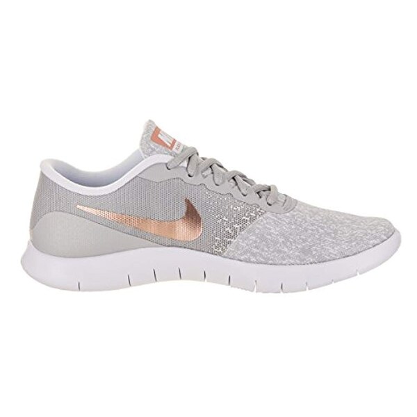 gray and rose gold nike shoes