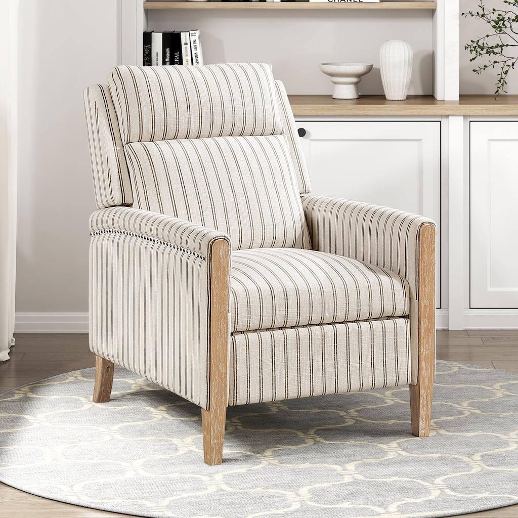 Seaford Textured Fabric Push Back Manual Reclining Chair