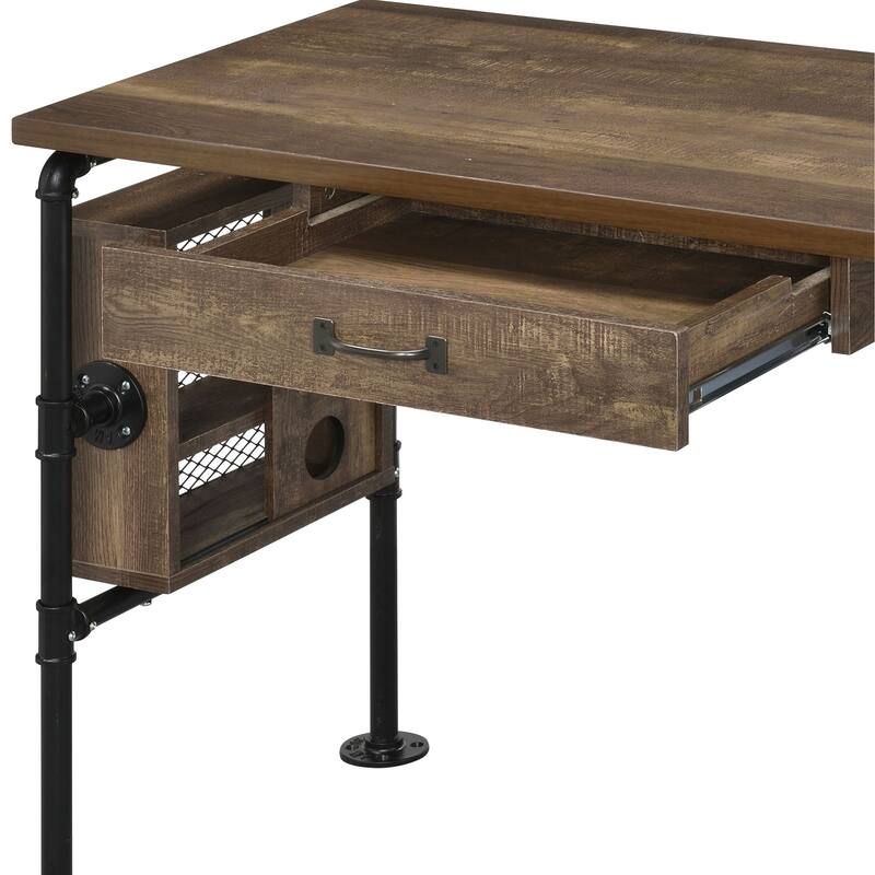 Endang Weathered Oak & Black Finish Writing Desk
