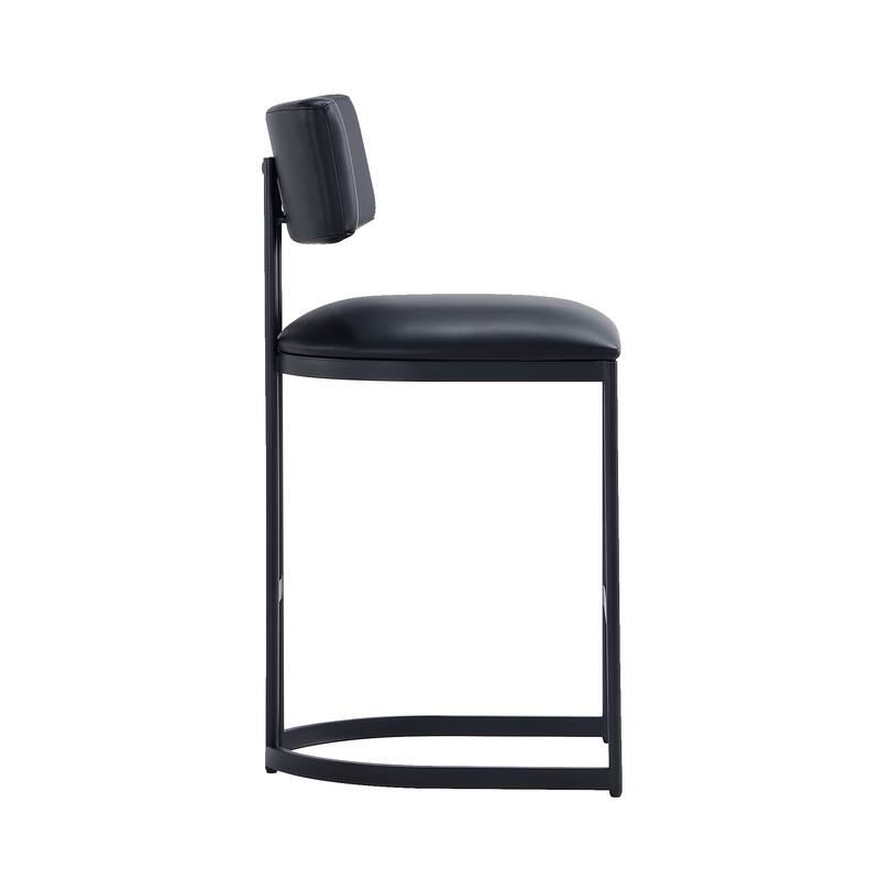 Manhattan Comfort Juno Metal Vegan Leather Counter Stool