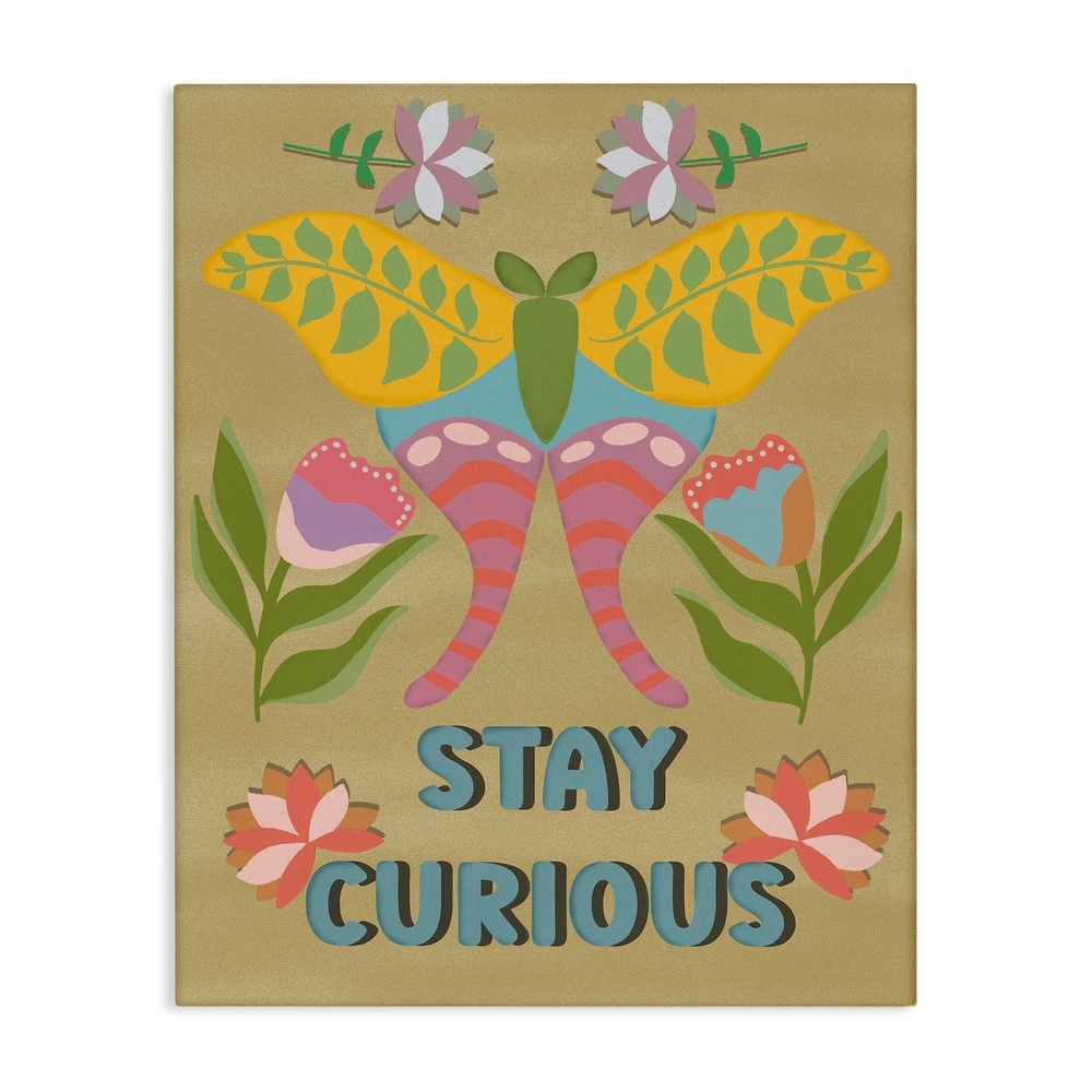 Stupell Stay Curious Butterfly Canvas Wall Art Design By Julia Frost