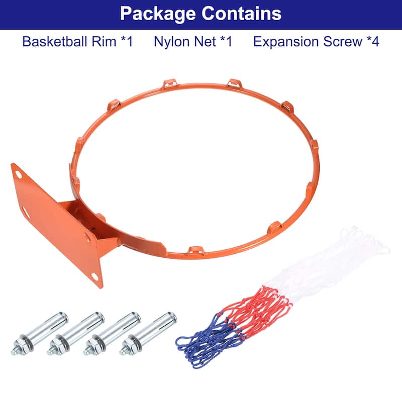 18" Basketball Rim Replacement Bear Up to 386 Lbs, Solid Steel