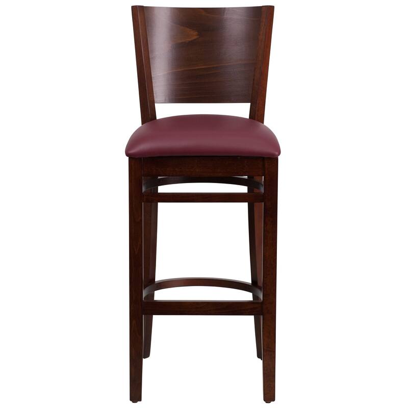 2 Pk. Lacey Series Solid Back Wooden Restaurant Barstool - 16.75"W x 18"D x 43.5"H - 16.75"W x 18"D x 43.5"H