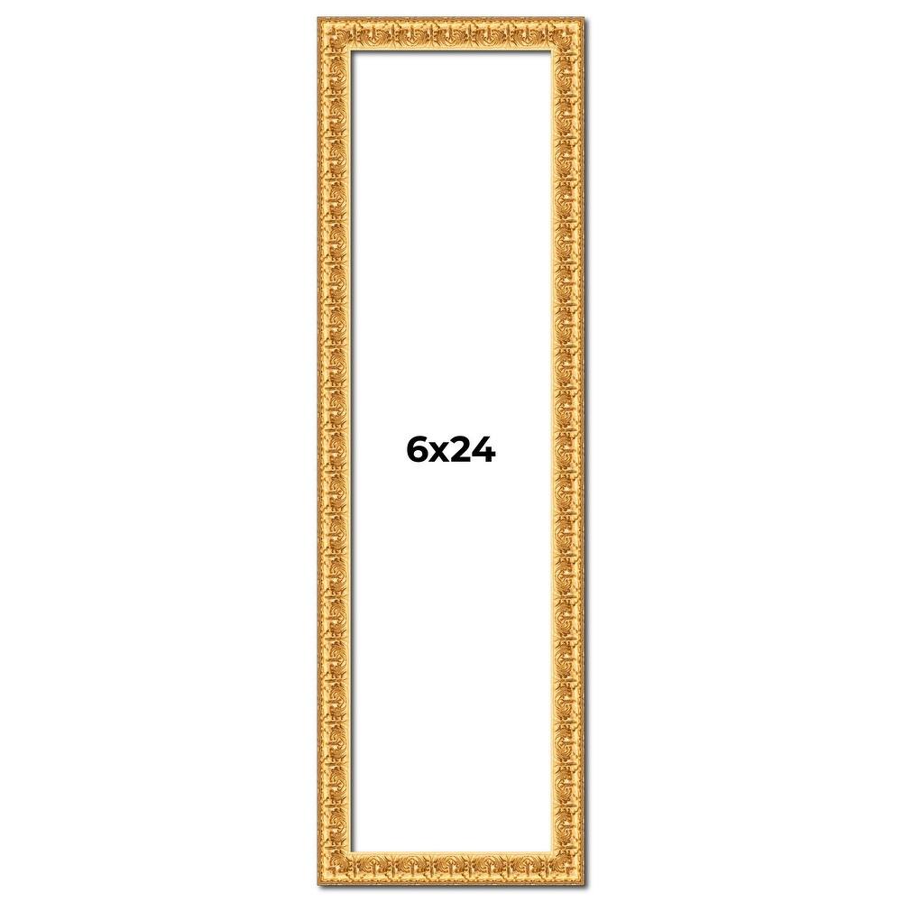 6x24 Frame Gold Real Wood Picture Frame Width 1 inches | Interior