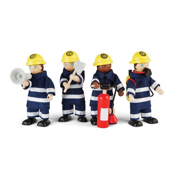 slide 1 of 1, Firefighters Figurines, Set of 4