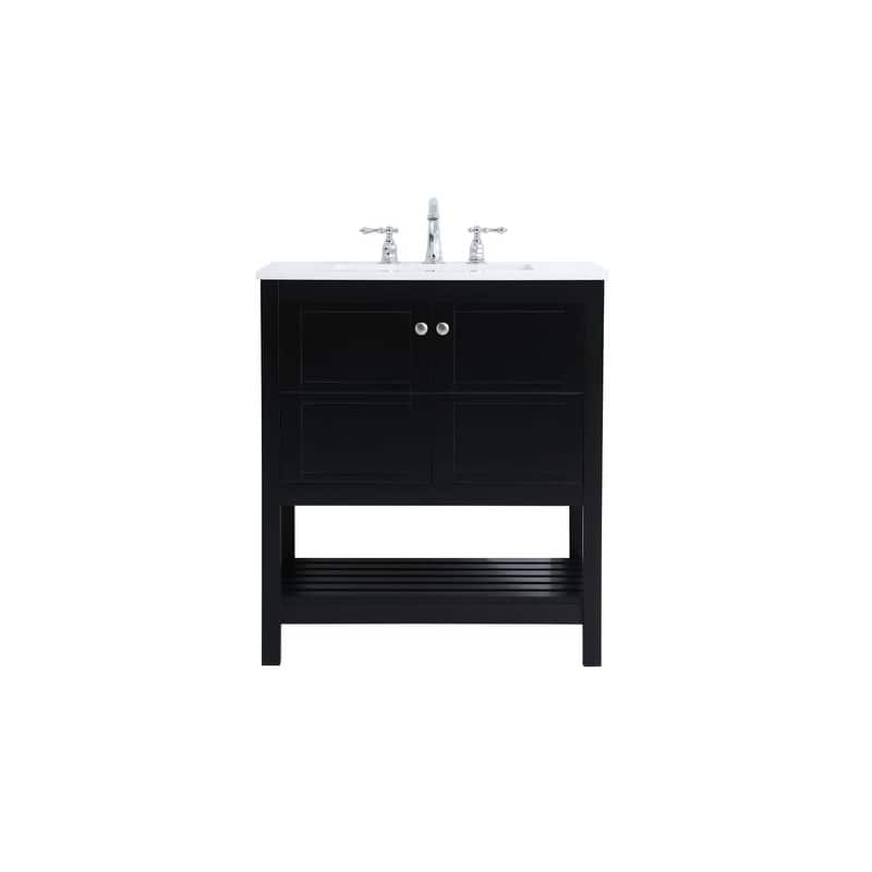 Elegant Lighting VF16430 Theo 30" Free Standing Single Basin Vanity