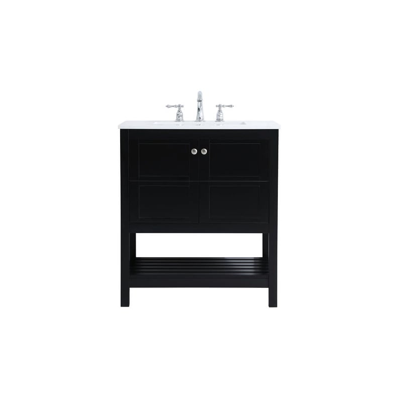 Elegant Lighting VF16430 Theo 30" Free Standing Single Basin Vanity