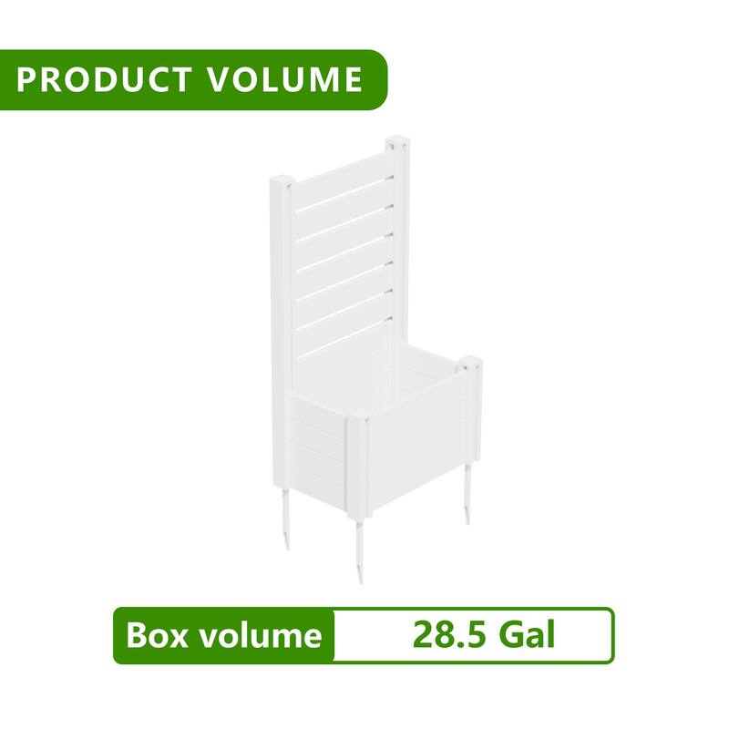 Outdoor PVC Privacy Raised Garden Bed Panels Planter Box With Ground Stakes