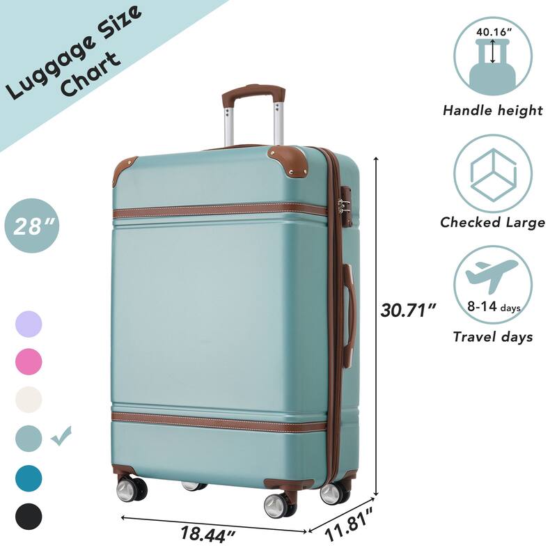 1 Piece 20''/24''/28'' Luggage with TSA lock, Expandable Lightweight Suitcase with Spinner Wheels for Travel