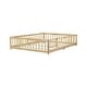 preview thumbnail 83 of 173, Toddler Floor Bed with Fence and Door, Montessori Platform Floorbed with Safety Guardrails for Children Boys Girls Kids Playroom