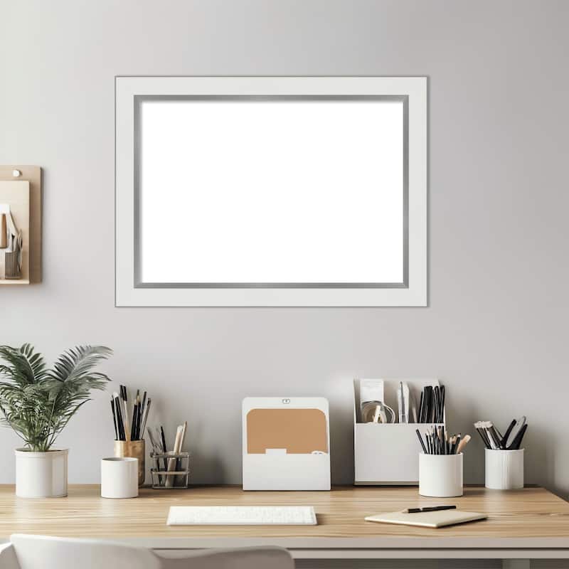 Amanti Art Eva Black Silver Narrow Framed Dry Erase Magnetic Board