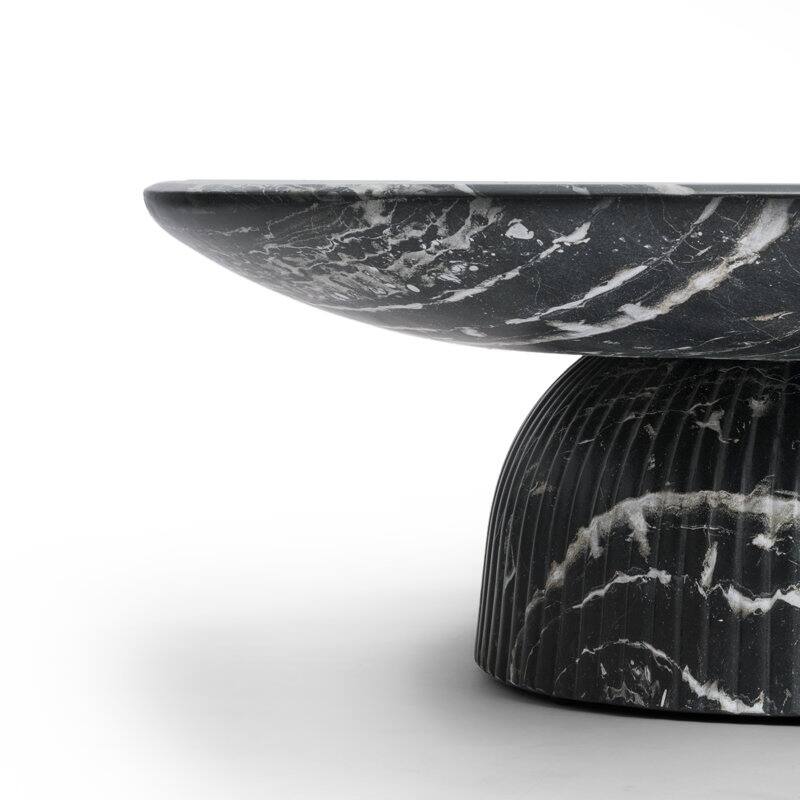 Studio London Maddox Single Round Coffee Table Stone Marble Effect