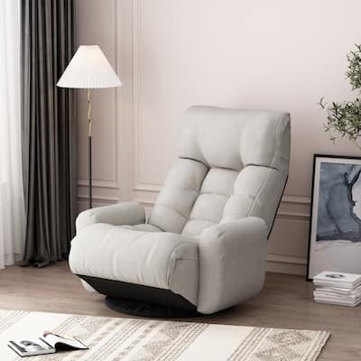 Gray adjustable head and waist lounge chair recliners