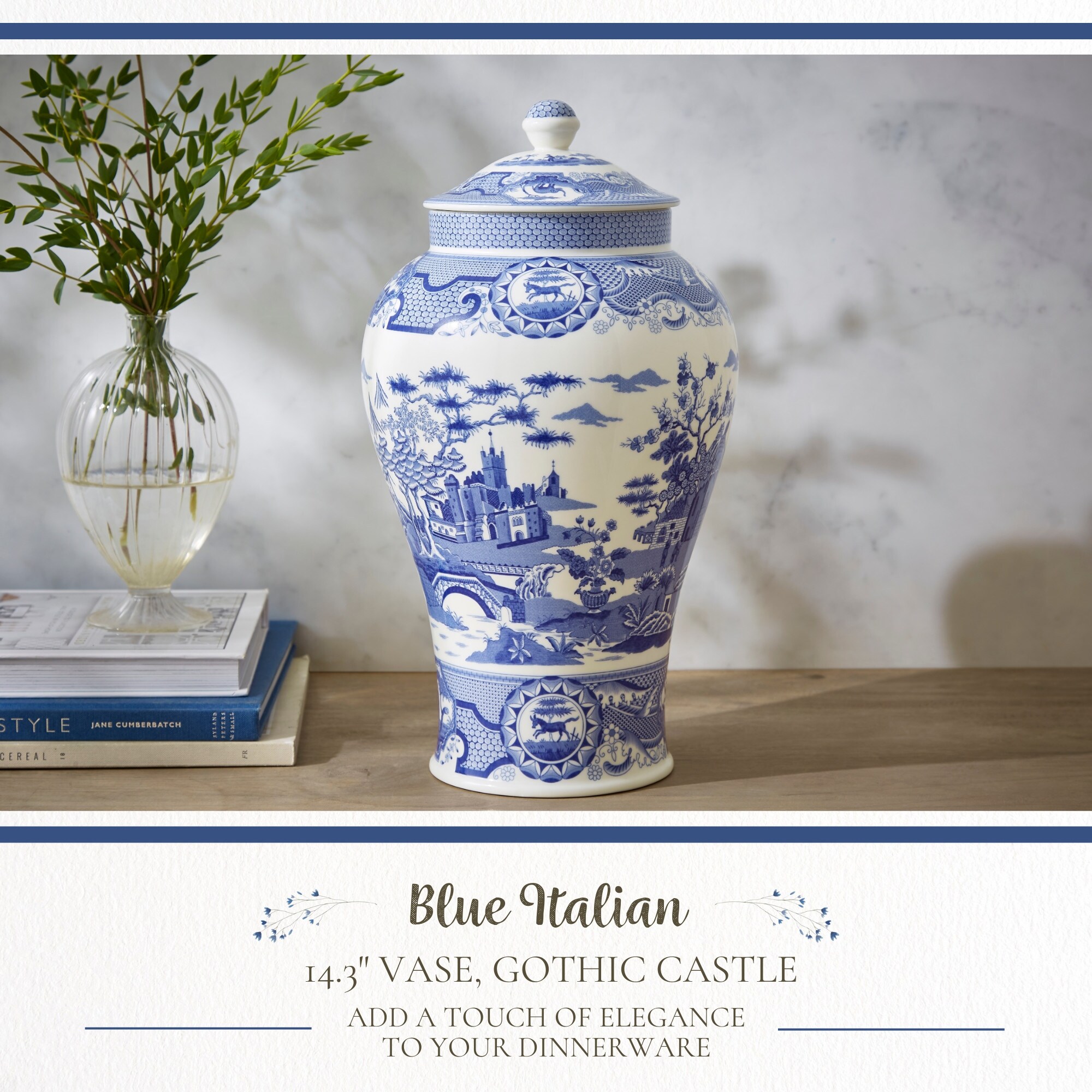 Spode Blue Italian Vase - On Sale - Overstock - 42894649