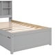 preview thumbnail 13 of 13, Grey Platform Twin Bed Frame with 2 Drawers, USB Charg
