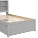 preview thumbnail 13 of 13, Modern Twin Bed Frame with Bookcase Headboard, Built-in USB Port, and 2 Storage Drawers