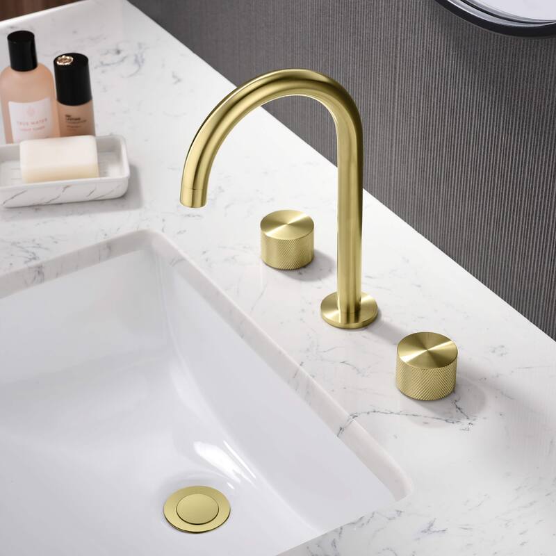 Circular X 8" Bathroom Sink Widespread Faucet with Drain Assembly