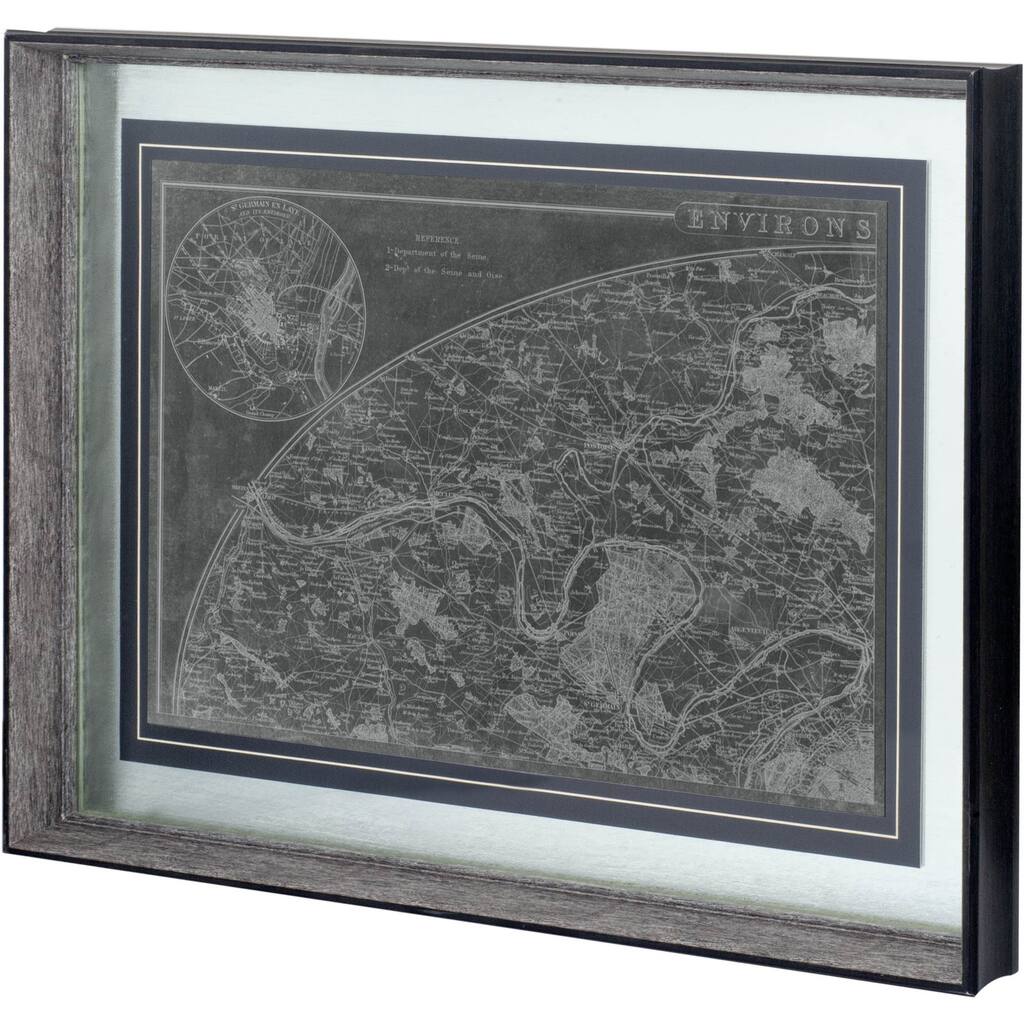 Map of Paris Grid I Framed Art Print