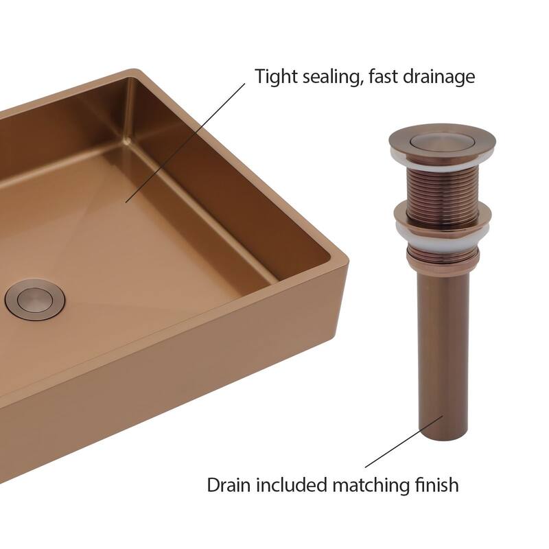 19x15 in. Bathroom Vessel Sink Vanity Wash Basin in Stainless Steel