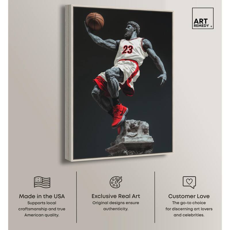 Basketball White Uniform Canvas by Art Remedy