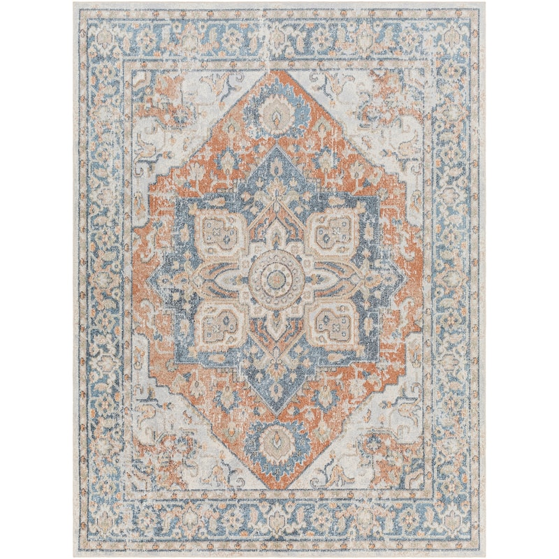 Livabliss Lillian Oriental Medallion Machine Washable Area Rug