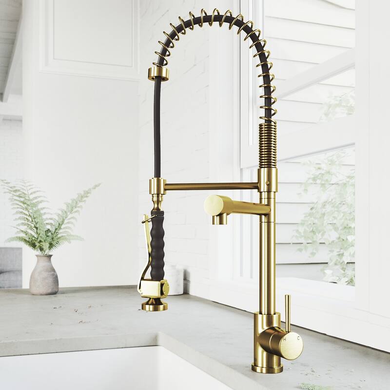 VIGO Zurich 27" H Single Handle Pull-Down Sprayer Kitchen Faucet