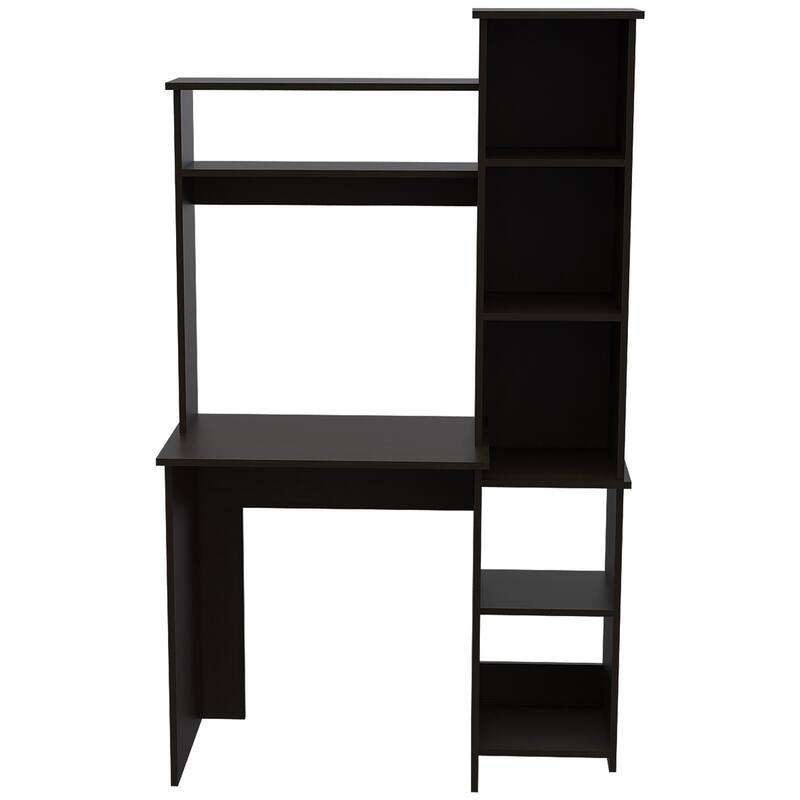 Marston 6-Shelf Writing Desk with Built-in Bookcase
