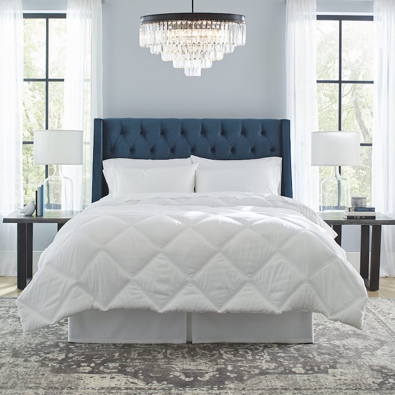 Pointehaven Down Alternative Diamond Double Stitched Oversized Comforter - Twin - Twin XL - White