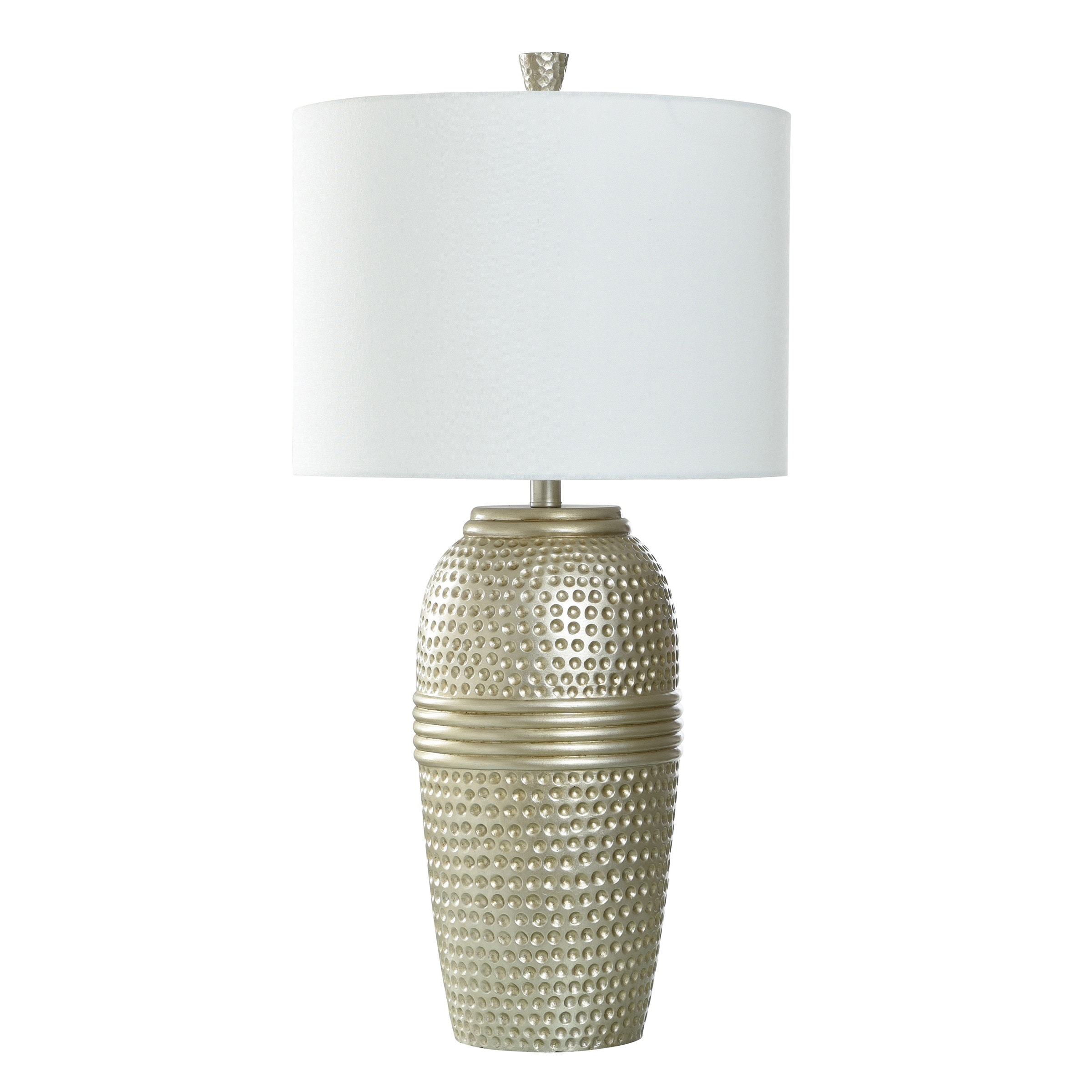 StyleCraft Betty - Poly Resin Table Lamp - Champagne Silver - Off-White Shade