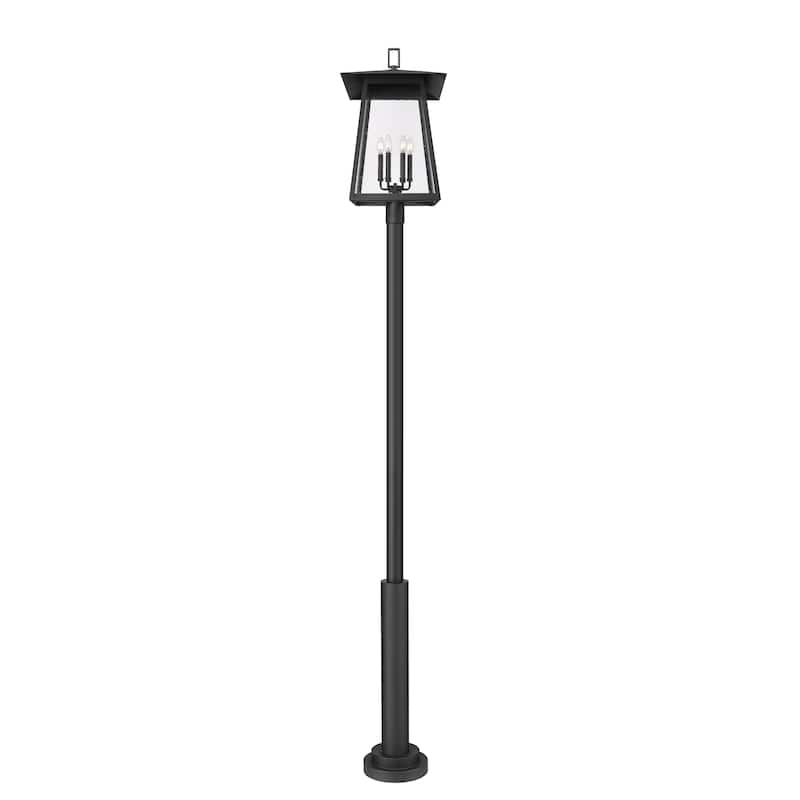 Rainer 6 Light Outdoor Post Mounted Fixture in Black
