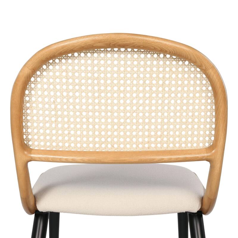 Breuer Chair Company Giola Dining Side Chair w/ Padded Seat Ash Wood Cane Back & Steel Legs (Variations; Made in Italy)