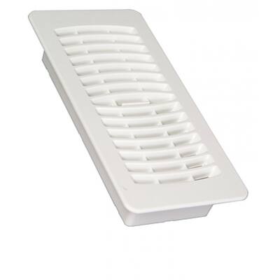 American Imaginations 3 in. x10 in. Plastic Ventilation Floor Diffuser in White; White Hardware - N/A