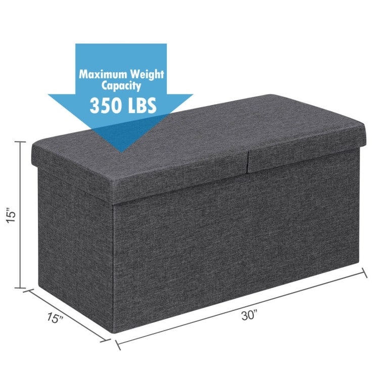 30" Folding Storage Ottoman with Lift Top