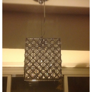 Chrome Crystal 1 Light Mini Pendant Square Chandelier