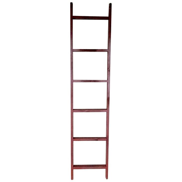 Country-Style 6' Decorative Straight Ladder - Burgundy