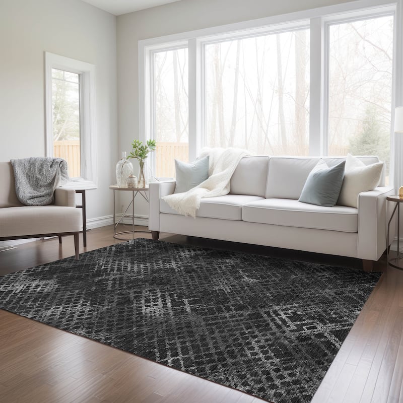 Machine Washable Indoor/ Outdoor Chantille Vintage Trellis Rug