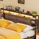 preview thumbnail 80 of 82, Headboards with Storage Shelves, Head Board with Power Outlet and LED Light for Bed Frame