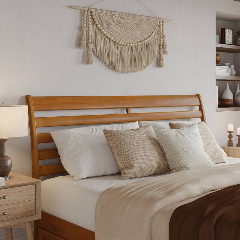 King Size Adjustable Solid Wood Panel Headboard with Modern Design, Smooth White Finish for Bedroom Beds