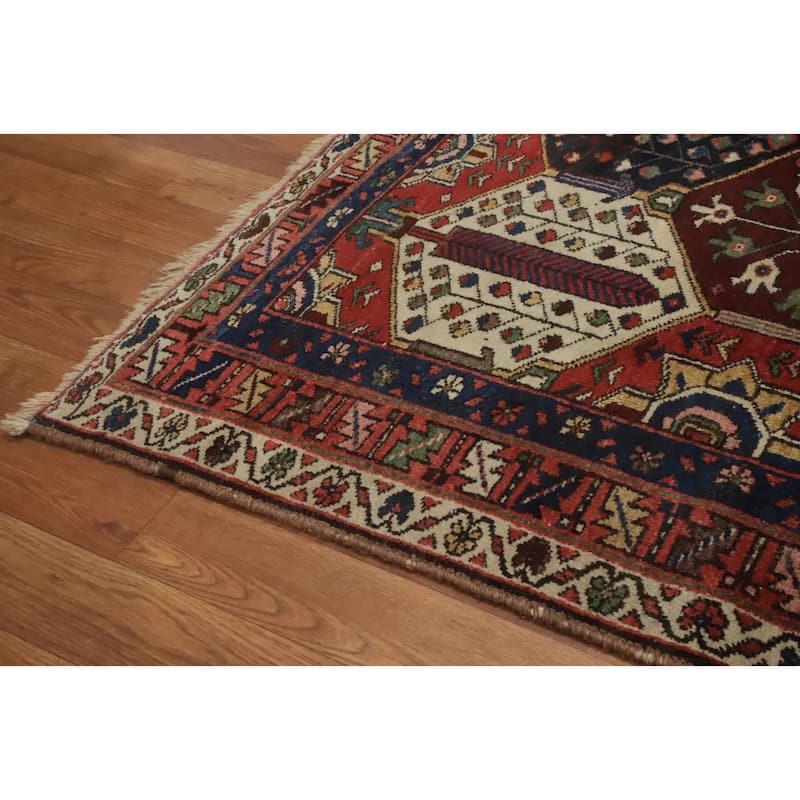 Hand Knotted Oriental 100% Wool Carpet Traditional Geometric Multi-Colored Bakhtiari Area Rug - 7' 10'' X 4' 4''