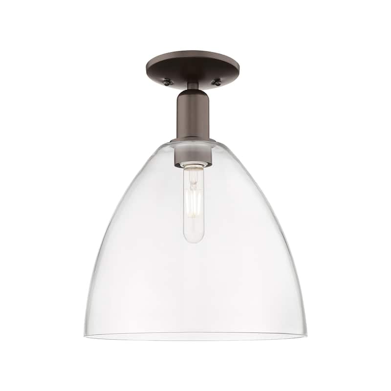 Innovations Lighting 716-1C-15-12 Bristol Semi-Flush Bristol 12" Wide - Oil Rubbed Bronze / Clear