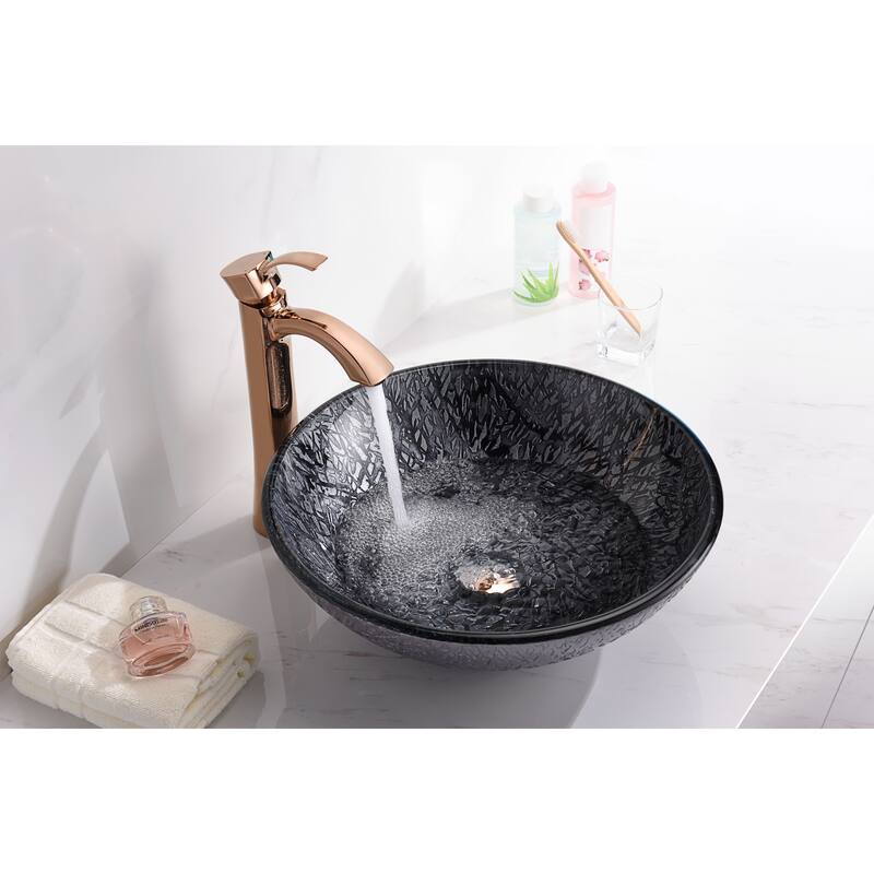 ANZZI Jonas Series Vessel Sink in Arctic Sheer